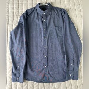 J.CREW Slim Untucked Large Blue Flex Washed Long Sleeve Men’s Button Down EUC
